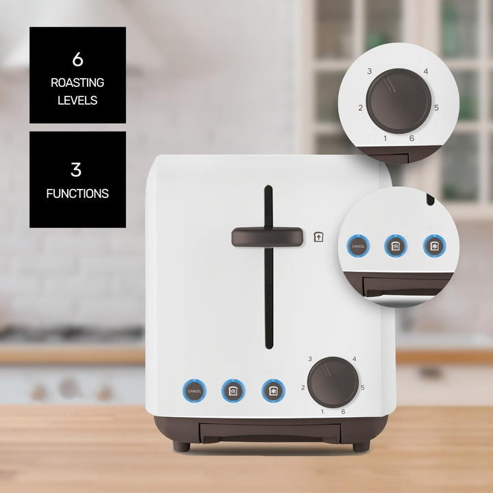 Taurus Toaster | Mytoast Duplo | breite Toastschlitze | 1450W | Stopp-, Wiederaufwärm- und Auftaufun