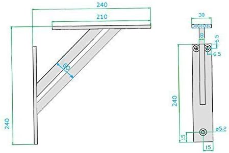 Alusfera Regalhalterung - Dekorative Regalwinkel - Regalhalter 240 mm - Wandregal Halterung - Langle