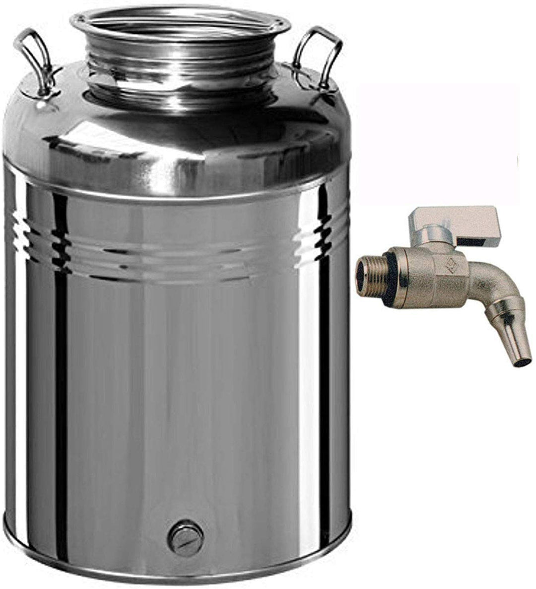 BELVIVERE Mülltonnenbox aus Edelstahl 18/10 Auslaufhahn und Dichtung Made in Italy 50 litri, 50 litr