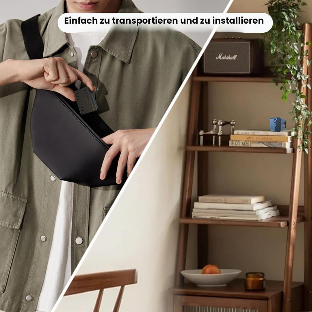 javiscam Mini Kamera,Kamera Überwachung aussen,4G Überwachungskamera, 2K Akku Überwachung Innen,Live