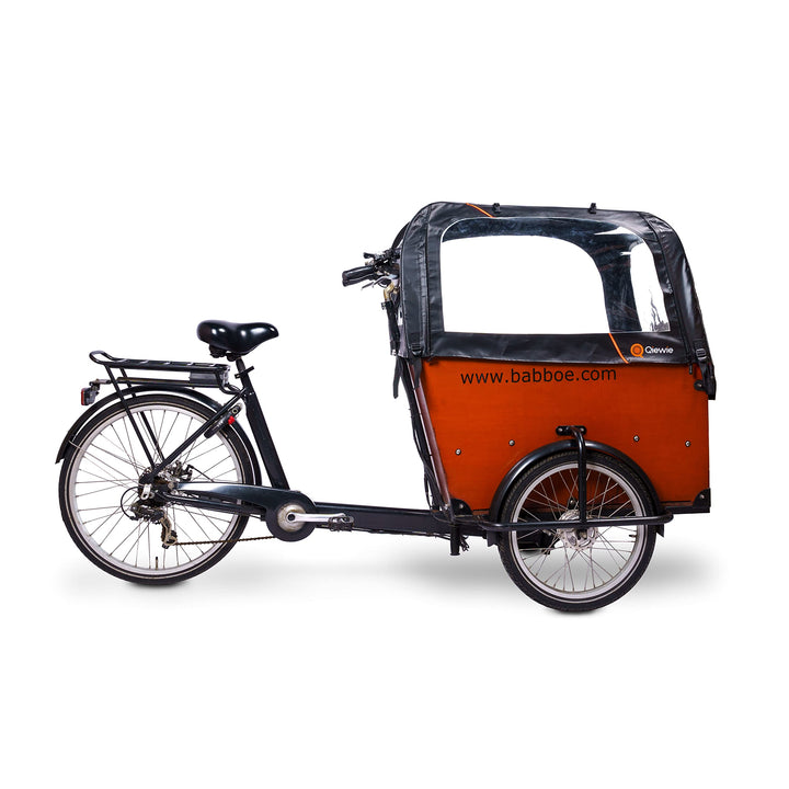 Luxus Regenzelt - Geeignet für Babboe Big Lastenfahrrad OHNE Gestängen - Qiewie (Schwarz)