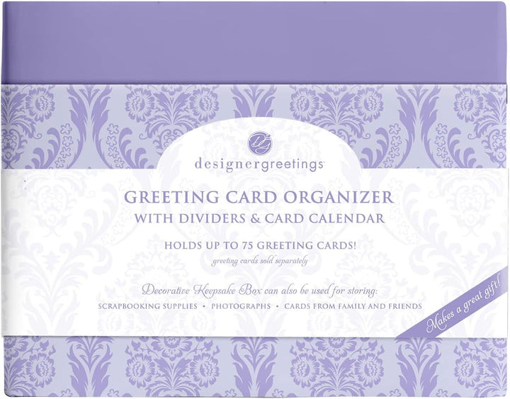 Designer greetings 711-00005-000 Grusskarten-Organizer-Box mit Trennwänden und Kalender, dekoratives