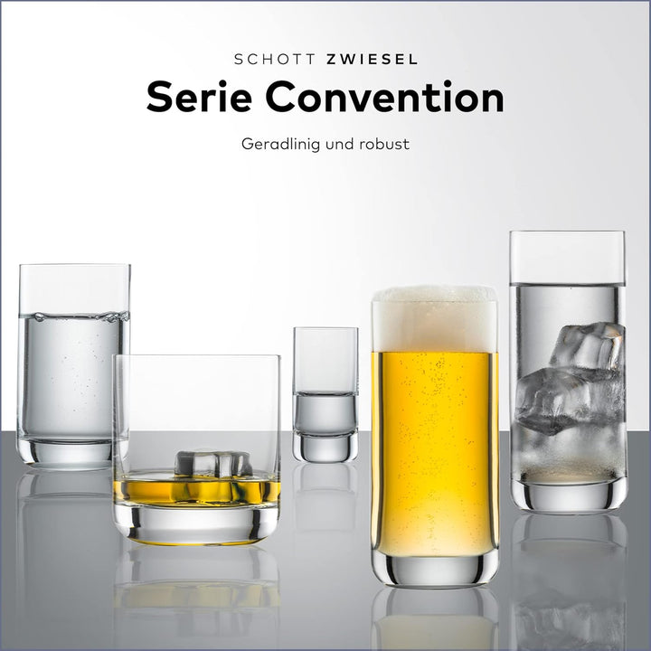SCHOTT ZWIESEL Longdrinkglas Convention (6er-Set), geradlinige Trinkgläser für Longdrinks, spülmasch