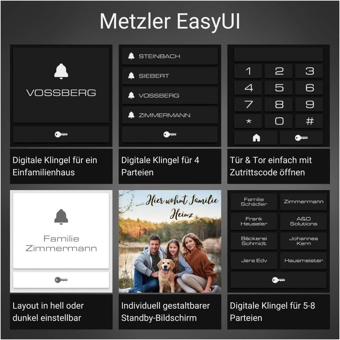 Metzler® Video-Türsprechanlage mit HD-Kamera und App-Zutritt in Eisenglimmer Db 703, vandalismussich