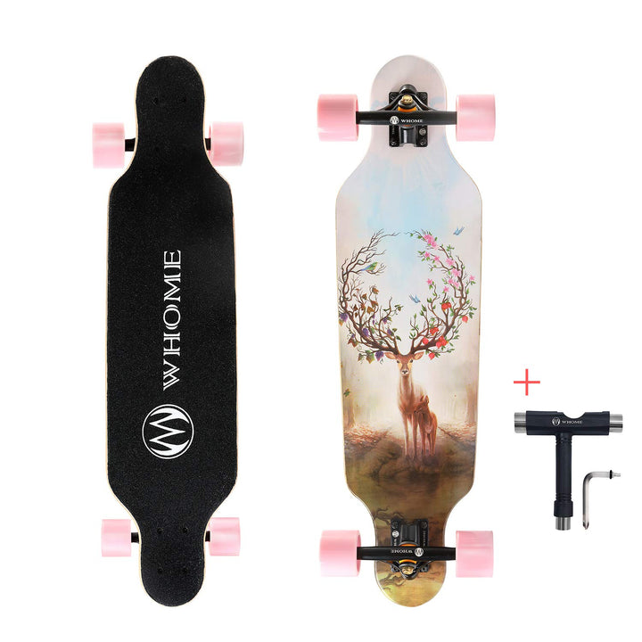 WHOME Longboards – 31 Zoll Kleines Longboard Cruising Skateboard – für Erwachsene/Kinder Mädchen/Jun