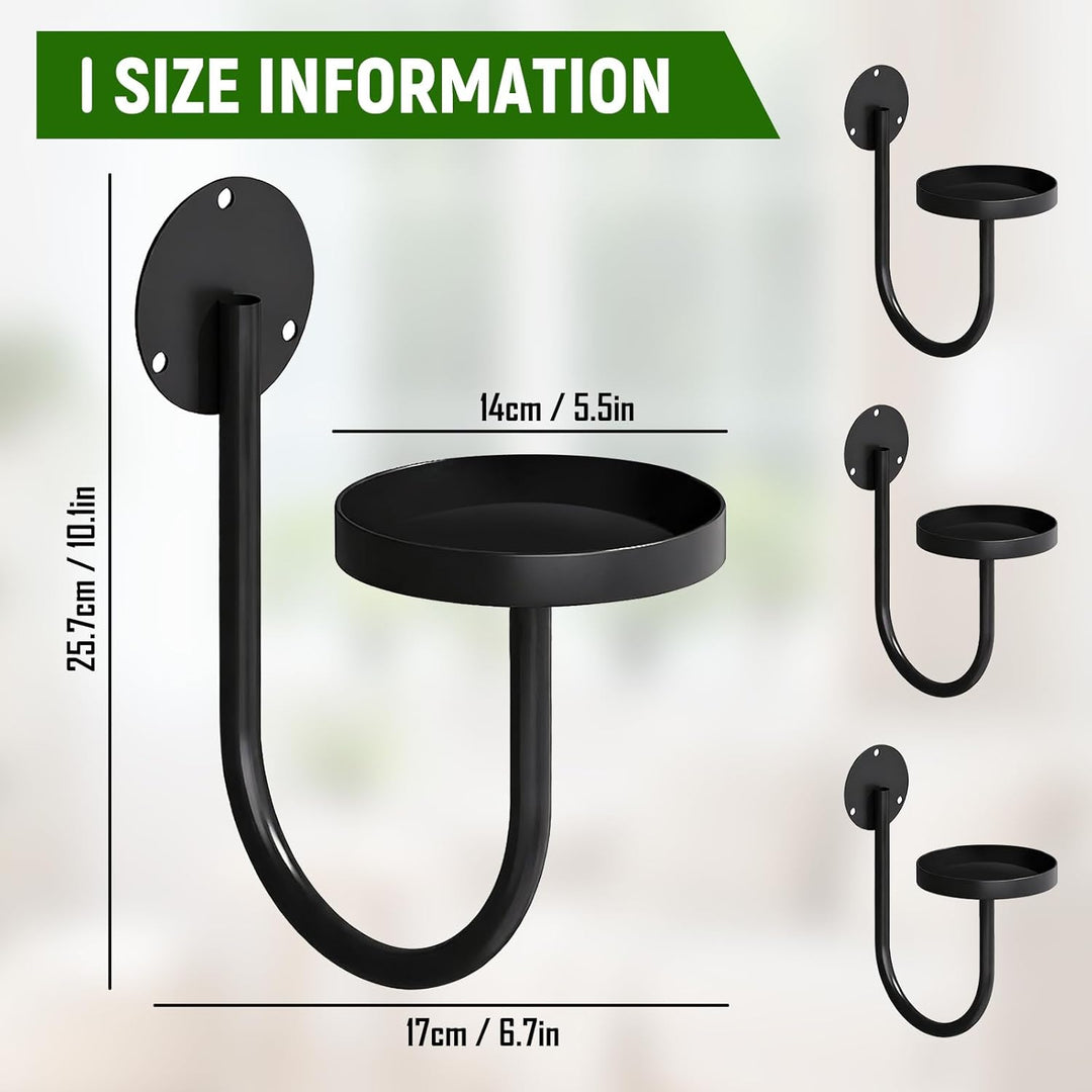 Feirdhoo Blumenständer Wandmontage,Blumenständer Metall Schwarz,3er Set U-Form Pflanzenregal, Pflanz