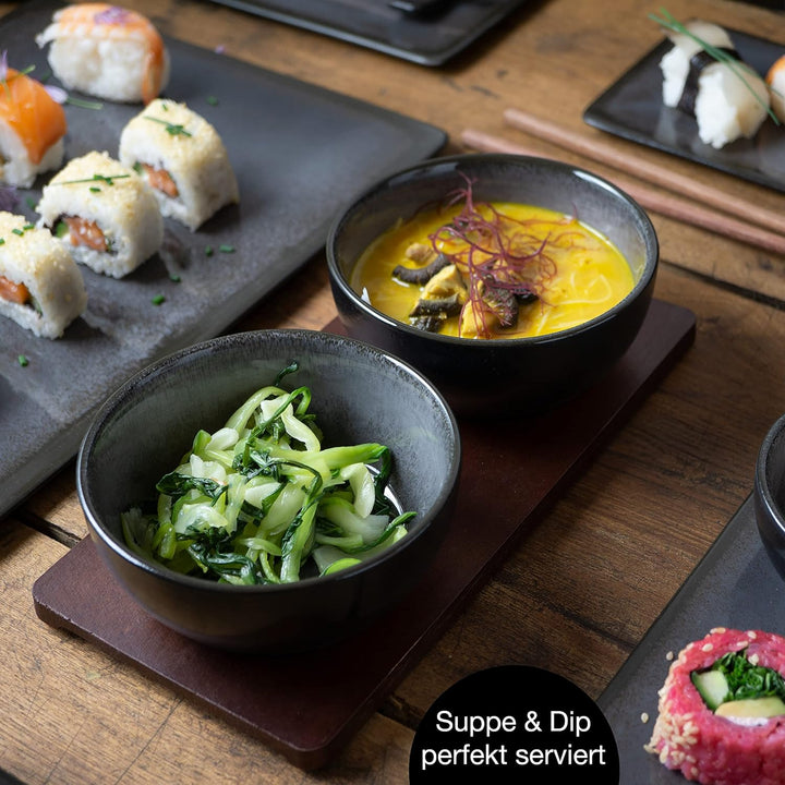 Moritz & Moritz Sushi Geschirr Set für 4 Personen - 29 Teile - Sushi Servierset mit 3x Sushi-Platte