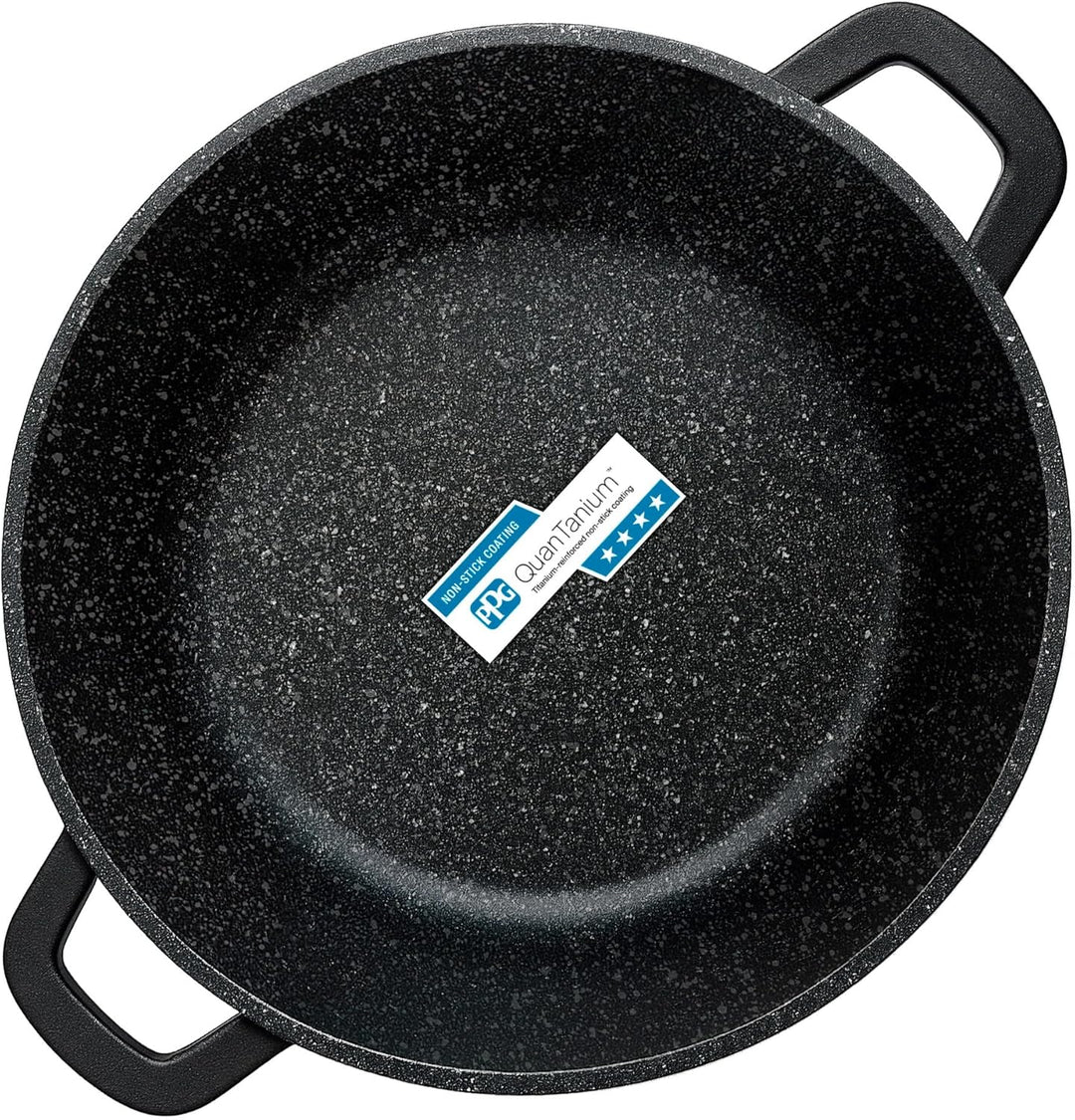 briebe Black Titanium Kochtopf Set Induktion Kochgeschirr 8-Teilig, 4 Töpfen aus Aluminiumguss, Anti