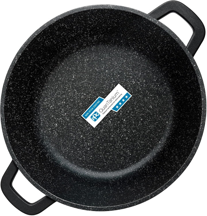 briebe Black Titanium Kochtopf Set Induktion Kochgeschirr 8-Teilig, 4 Töpfen aus Aluminiumguss, Anti