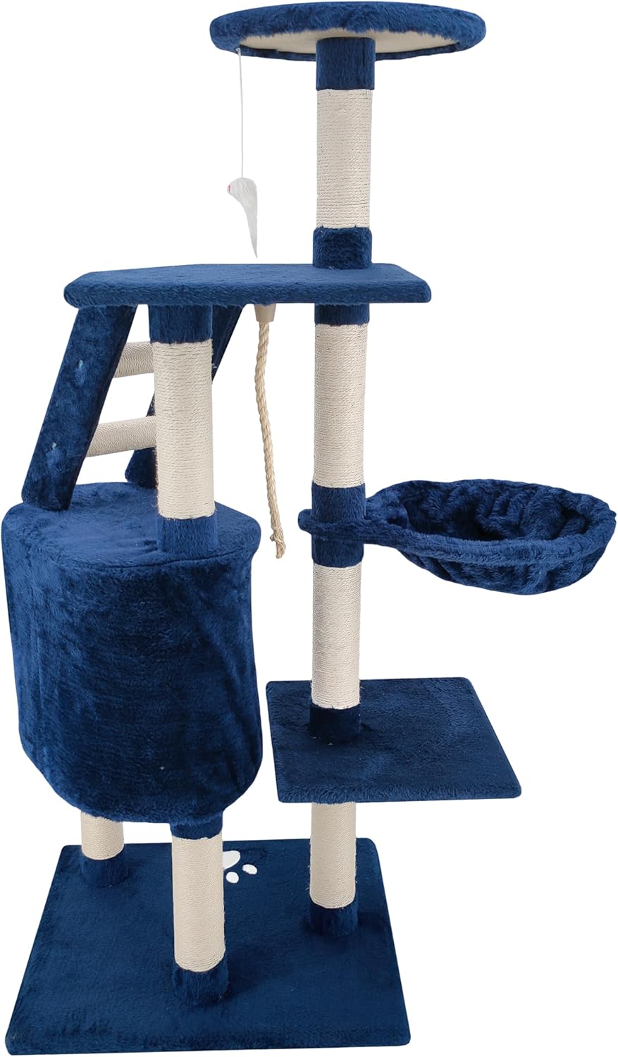 Beltom® KRATZBAUM KATZENKRATZBAUM KLETTERBAUM KATZENBAUM SPIELBAUM Park Spiele H. 120 cm - Blau, Bla