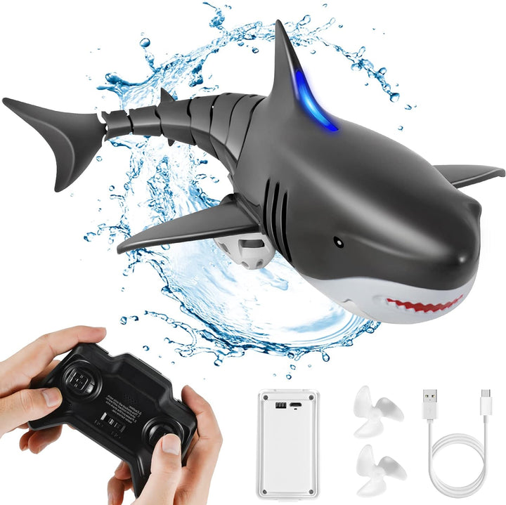Kiztoys Ferngesteuertes Hai-Spielzeug, 2.4GHz RC Boot Simulation Hai, Shark Spielzeug Pool Wasserspi