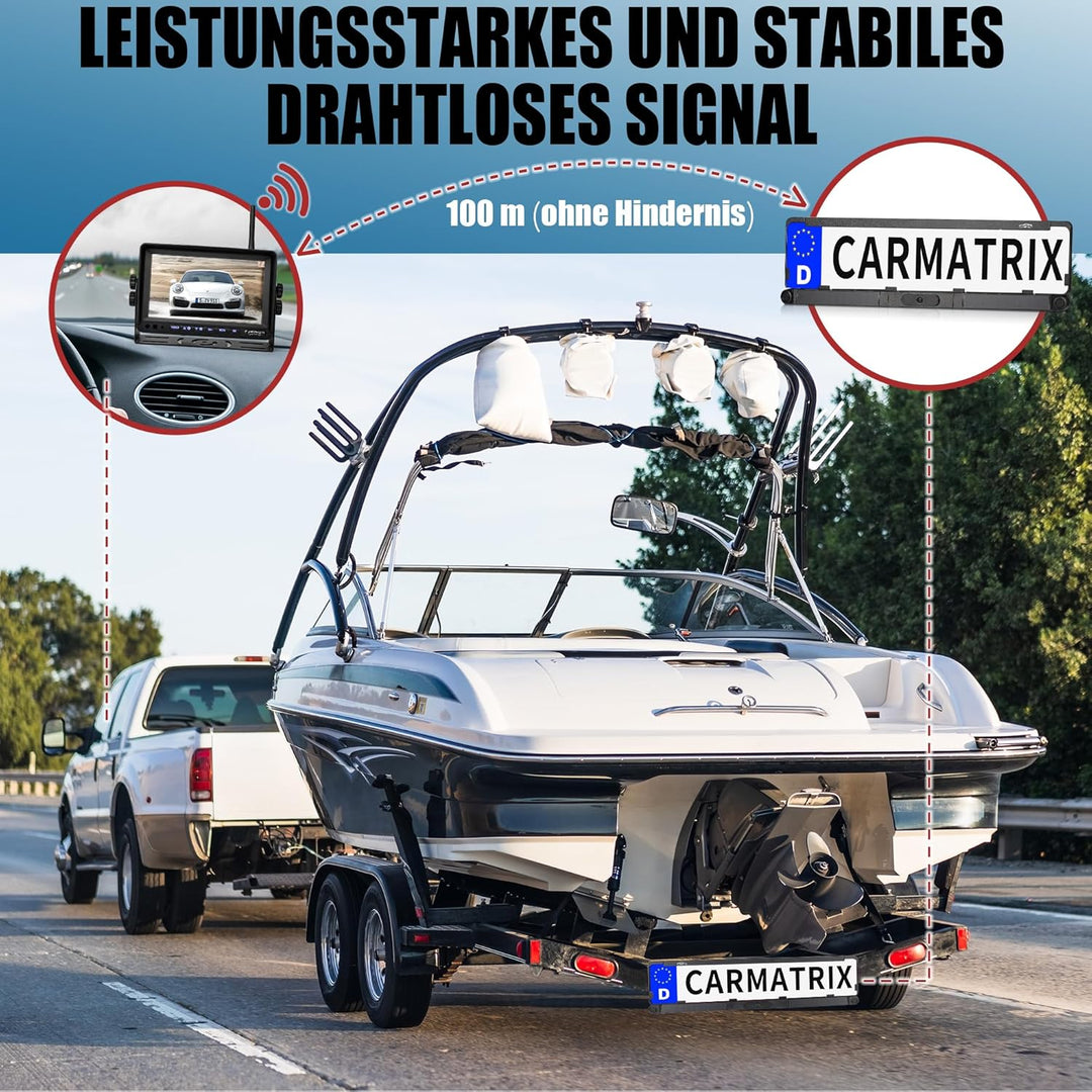 Solar Funk Auto Rückfahrsystem HD für Wohnmobil, Wohnwagen, Anhänger, Transporter, Rückfahrkamera mi
