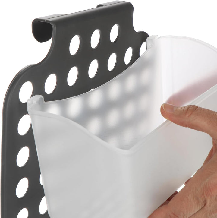 com-four® 2x Duschkorb mit 2 Fächern, Duschgelhalter mit Haken | höhenverstellbare Hängekorbe - Dusc