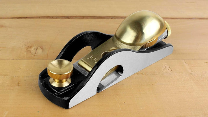 Einhand-Simshobel, Eisenguss/Messing, 44mm Hobelkörperbreite, 163mm Länge, 3mm Eisendicke, 61-63 HRC