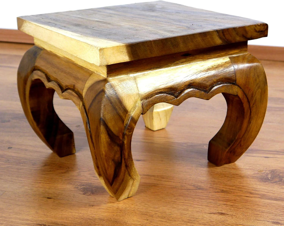 livasia Opiumtisch, Beistelltisch aus Massivholz, Nachttisch (30cm) 30 x 30 cm, 30 x 30 cm