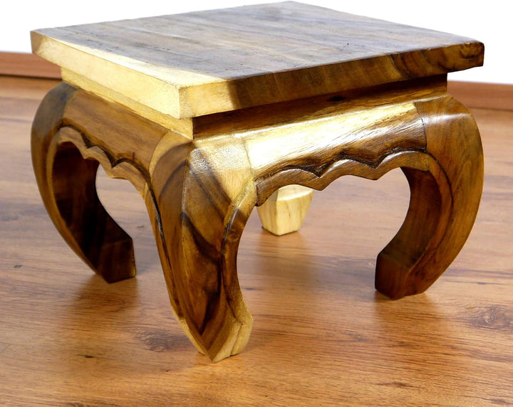 livasia Opiumtisch, Beistelltisch aus Massivholz, Nachttisch (30cm) 30 x 30 cm, 30 x 30 cm