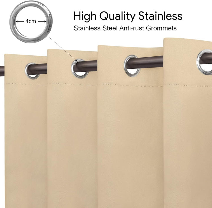 Tgkoddo Outdoor Vorhang Wetterfest, Outdoor Vorhänge Wasserdicht mit Ösen Oben und Unten, Sichtschut