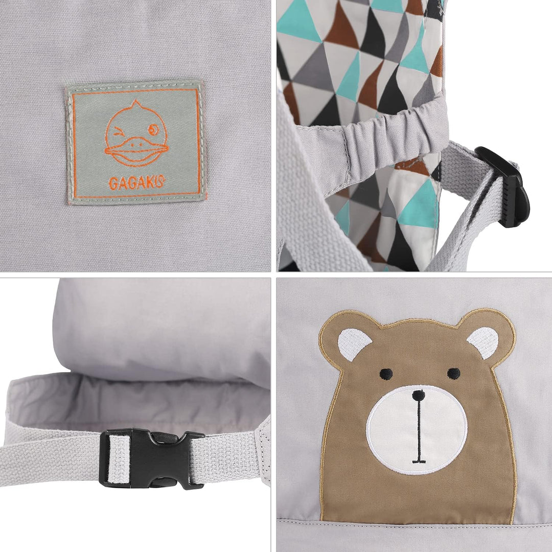 GAGAKU Puppentrage Baby Puppenzubehör Vorne und Hinten aus Baumwolle für Kinder - Braunbär, Braunbär