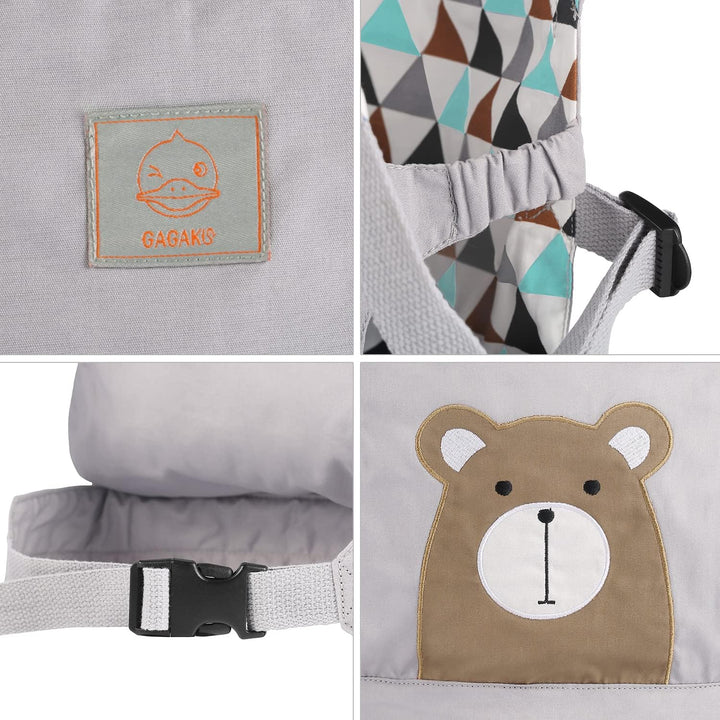 GAGAKU Puppentrage Baby Puppenzubehör Vorne und Hinten aus Baumwolle für Kinder - Braunbär, Braunbär