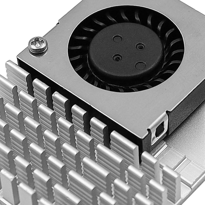 Aktiver Kühler für Raspberry Pi 5 4 GB/8 GB mit PWM-Lüfter und Aluminium-Kühlkörper (Silber)