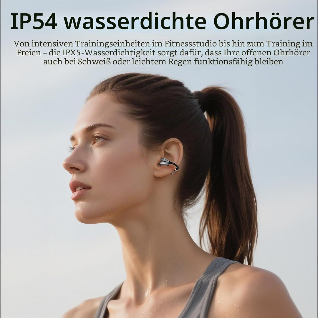 Open-Ear-Kopfhörer I5, Kabellose Bluetooth 6.0 Clip-On-Ohrhörer mit ENC, IPX5 wasserdicht, 36 Std. L