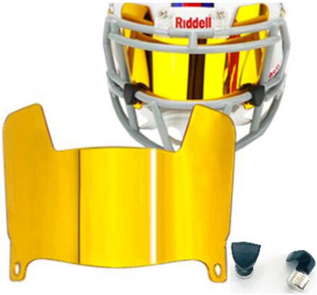 Mini Football Helmet Visor Clear with Clips Universal Fit for Collectors and Display Mirro, Gold, Mi
