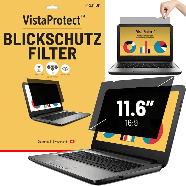 VistaProtect – Premium Blickschutzfilter & Anti-Blaulichtfilter, Privacy Filter Anti Blue Light Blic