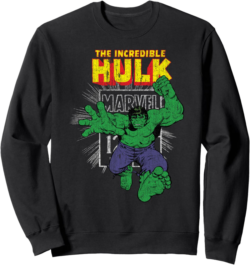 Marvel The Incredible Hulk Retro Comic Book Stamp Logo Sweatshirt