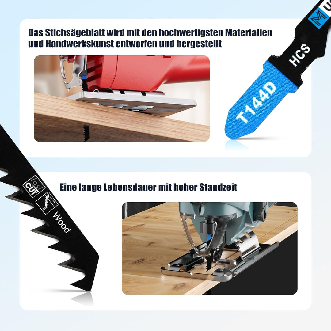 50tlgT144D Stichsägeblätter ，T-Schaft Stichsägeblatt Set mit Aufbewahrungskoffer für Holz ，sägeblätt