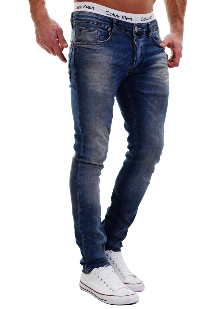 MERISH Jeans Herren Slim Fit Stretch Jeanshose Designer Hose Denim 9148-2100 36W / 34L 501-3 Denim,