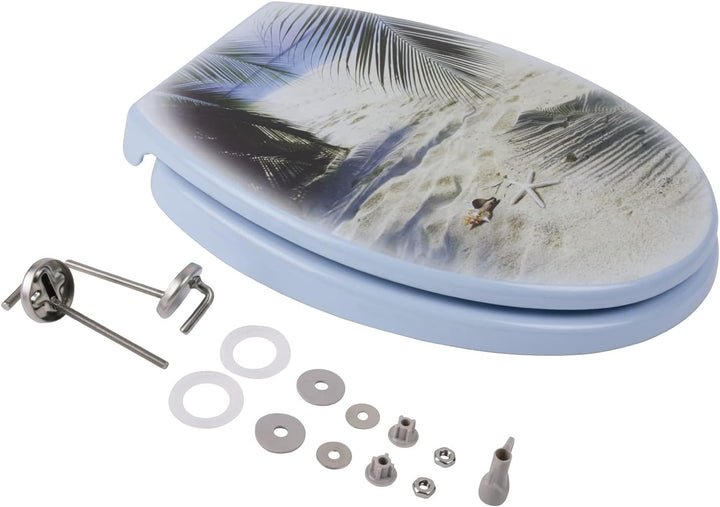Sanlux 40385 6 Sitz Urlaubsfeeling, Toilettensitz, WC-Brille aus Duroplast, Klodeckel, Toilettendeck