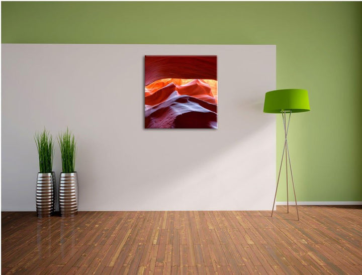 Antelope Canyon Arizona, Format: 70x70 auf Leinwand, XXL riesige Bilder fertig gerahmt mit Keilrahme