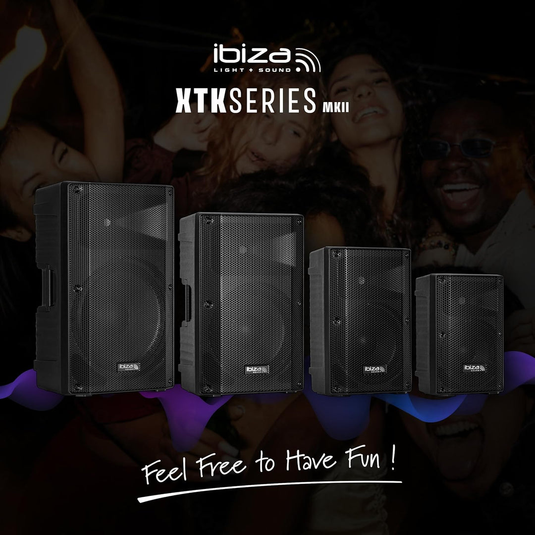 Ibiza - XTK8A-MKII - Aktiver 8"/20cm SONO-Lautsprecher - 25mm Kompressionshochtöner - Bassreflexsyst