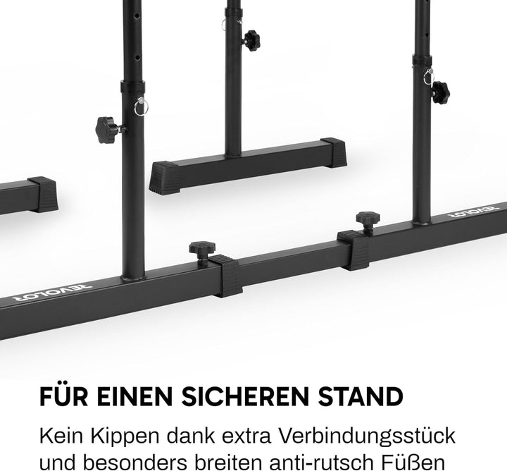 Dip Station Bar Barren – Höhenverstellbar, Breitenverstellbar, bis 200kg belastbar – mit Verbindungs