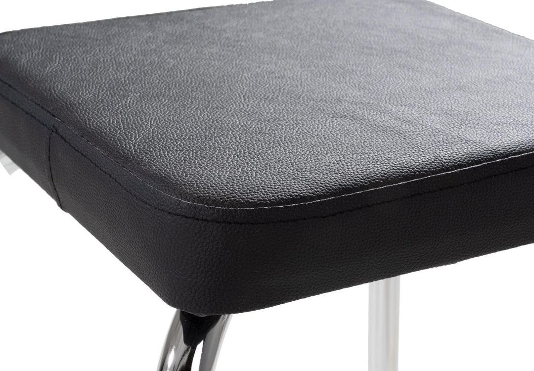 Sitzhocker Metallhocker Stapelhocker | Schwarz | Metall | Kunstleder