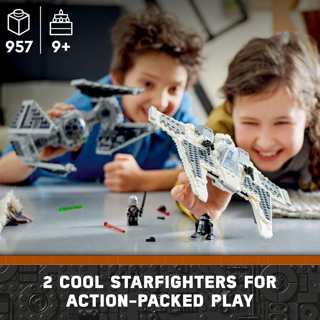 Lego Star Wars Mandalorian Fang Fighter vs. TIE Interceptor 75348 Building Toy Set, Perfect Star War
