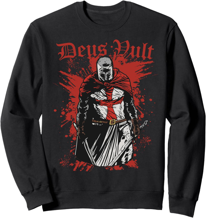 Deus Vult Kreuzritter Tempelritter Mittelalter Sweatshirt