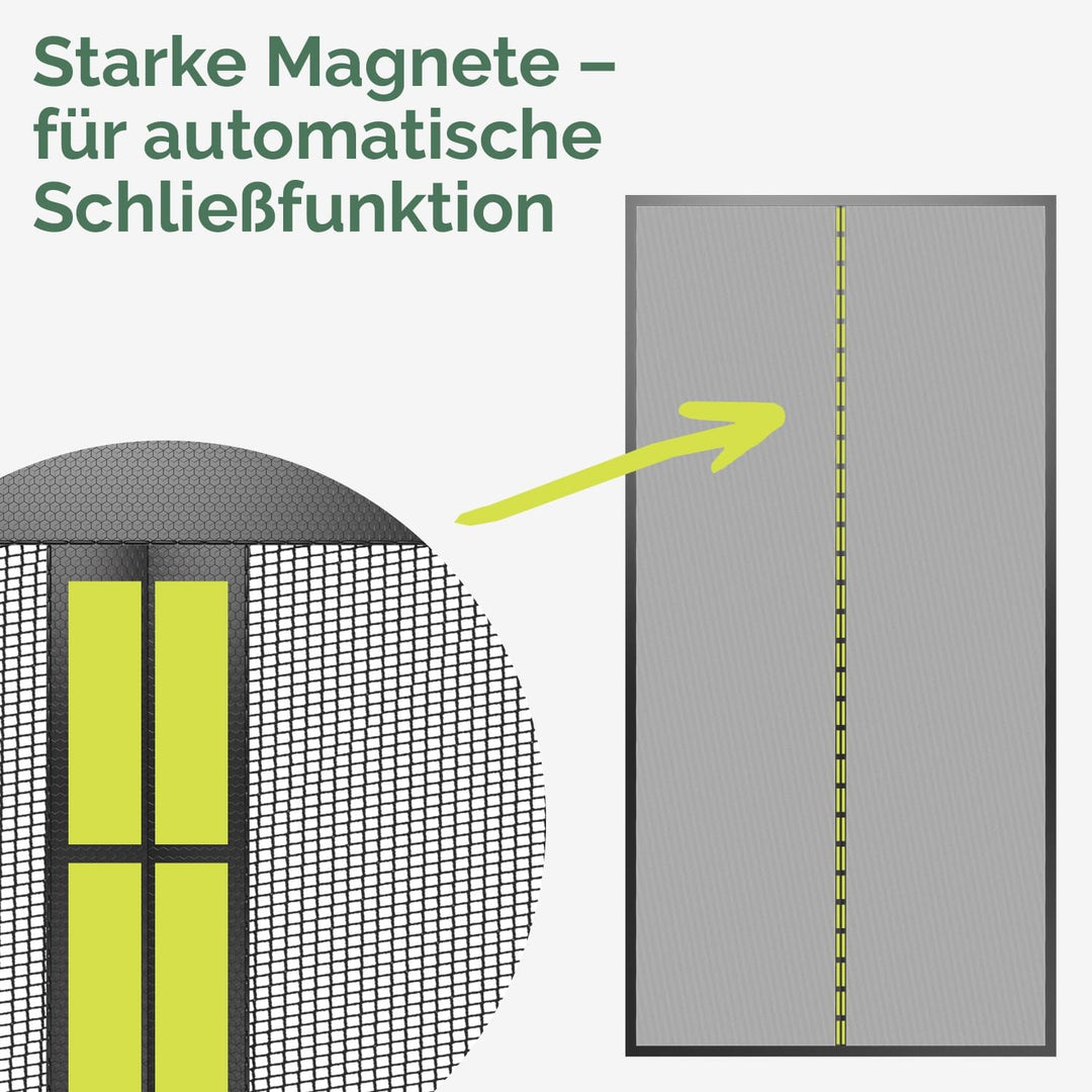 Nematek - Fliegengitter Balkontür 60x200 cm - hochwertige Magnet Fliegengitter Tür für Wohnwagen, Wo