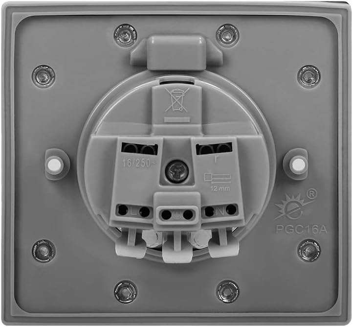 ORNO AE-1397(GS) Steckdose Hermetisch Unterputz Edelstahl, Schuko IP44, Single, Single