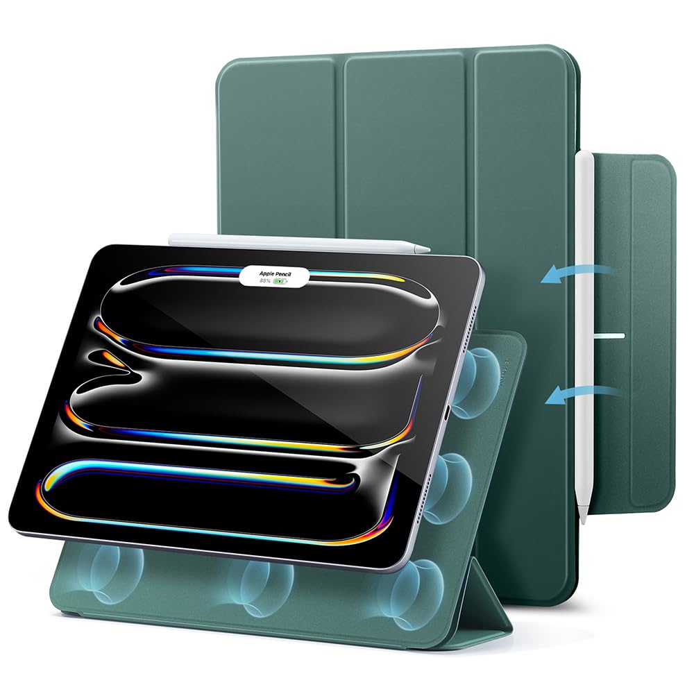 ESR für iPad Pro 13 Zoll Hülle M5/M4 (2025/2024), magnetische Befestigung, dünne Trifold Ständerhüll