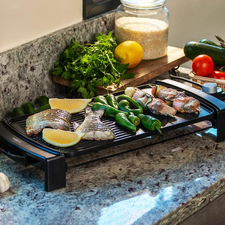 Cecotec Elektrische Grillplatte Tasty&Grill 2500 BlackWater MixGrill. 2150 W, Antihaftbeschichtung,