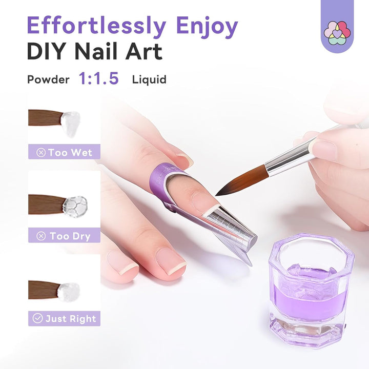 SAVILAND Acryl Nagelset für Anfänger: Komplettes Nagelset mit Acrylpulver Einfach zu Formen Transpar