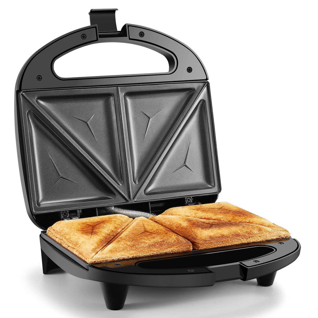 YASHE Sandwichmaker für 2 Sandwiches, Sandwichtoaster 750W mit Antihaftbeschichtung, schnelles Aufhe