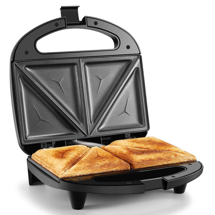 YASHE Sandwichmaker für 2 Sandwiches, Sandwichtoaster 750W mit Antihaftbeschichtung, schnelles Aufhe