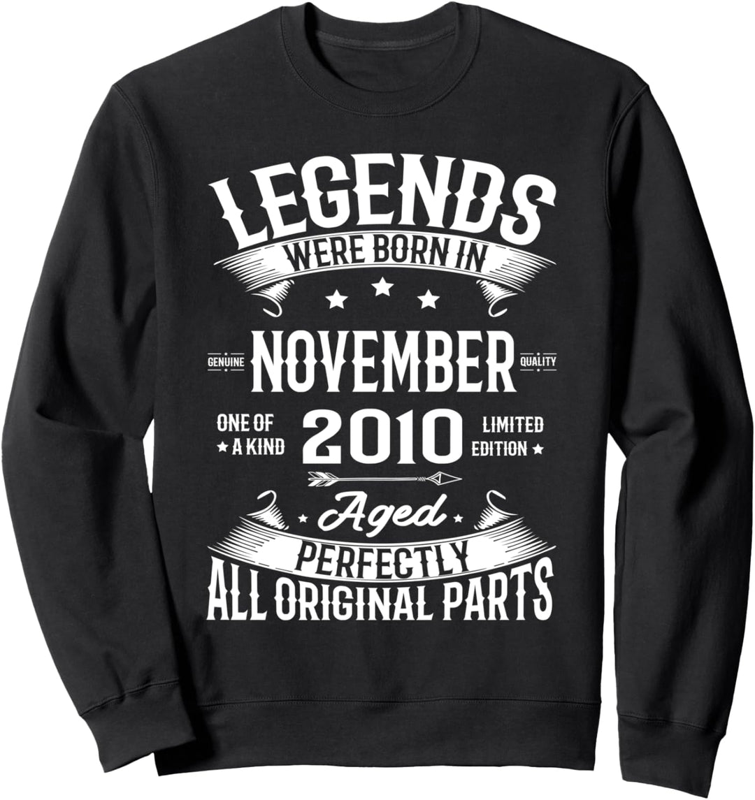 Legends Were Born in November 2010 12th Birthday 12 Yrs Old Sweatshirt