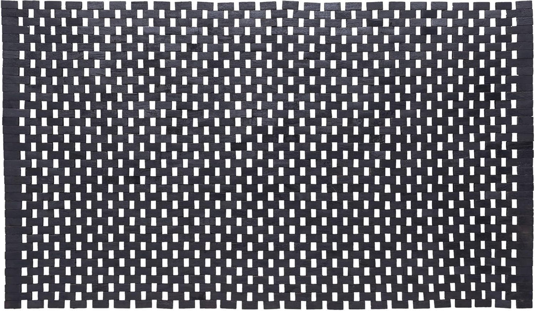 Sealskin Woodblock Badteppich 52x90 cm Teak Schwarz, 52x90 cm Teak Schwarz