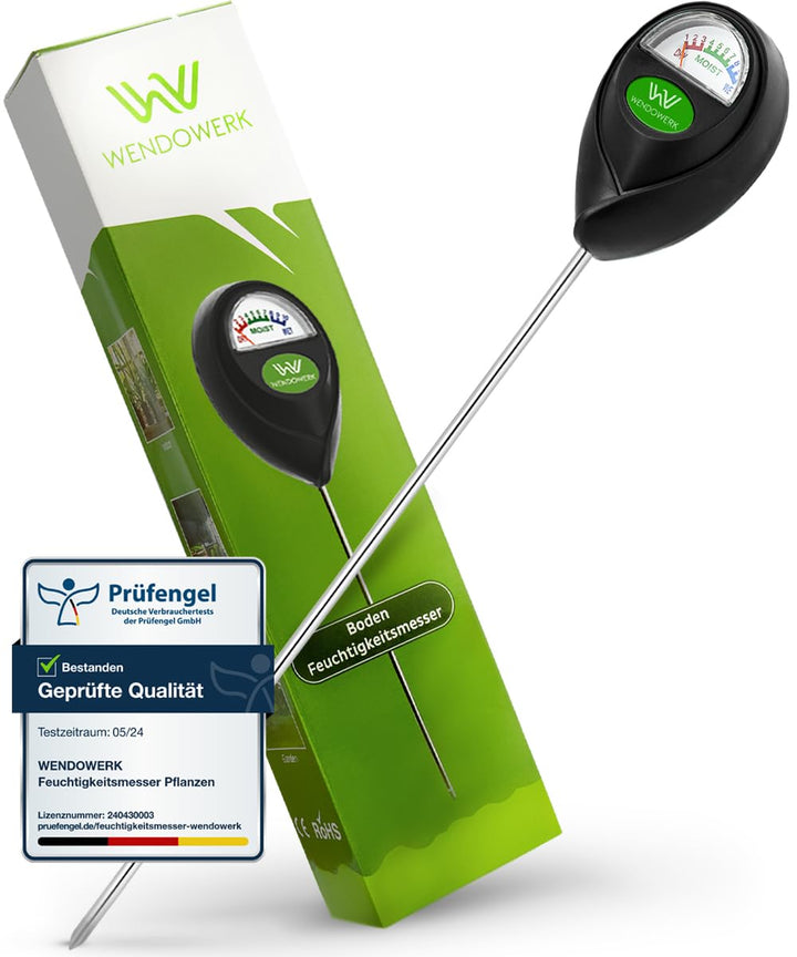 Extra Langer Boden Feuchtigkeitsmesser für Pflanzen 40CM [Schwarz] - Ohne Batterien - Verbessertes F