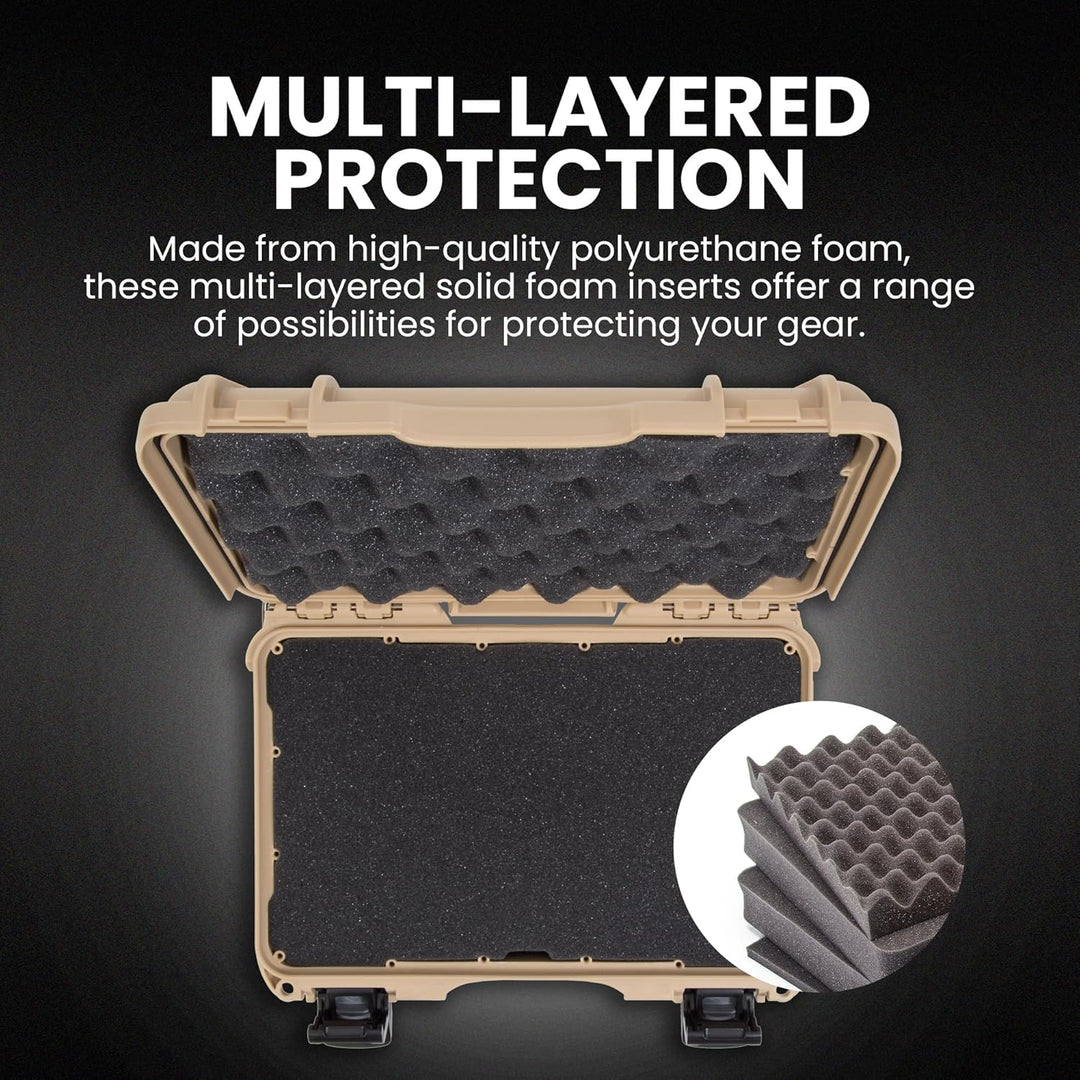 Nanuk 909 Wasserdichter Hartschalenkoffer Mit Plüschschaumeinlage - Braun Tan Würfelförmiger Schaums