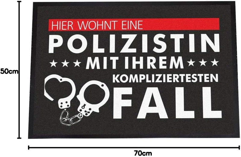 4youDesign Lustige Fussmatte -Hier wohnt eine Polizistin, 50x70- rutschfest, für innen (Hier wohnt e