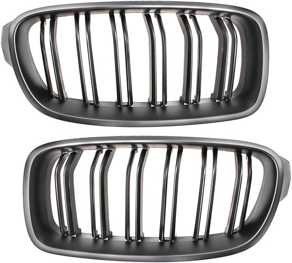 HZTWFC Sportgrill Grills Nierengitter Dual Slat Mattschwarzer Frontstossstangengrill für BMW 3er F30